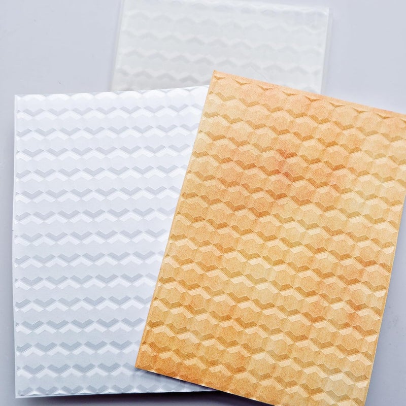 Arbuya Honeycomb Textured 3D Embossing Folder for Card Making, Bee Honey Hexagon Plastic Embossing Folder Craft Card Template for DIY Scrapbooking 4"x6" - Image 3
